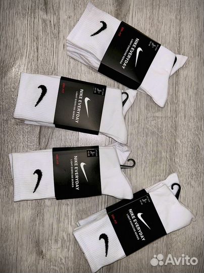 Носки nike everyday белые высокие 12 пар