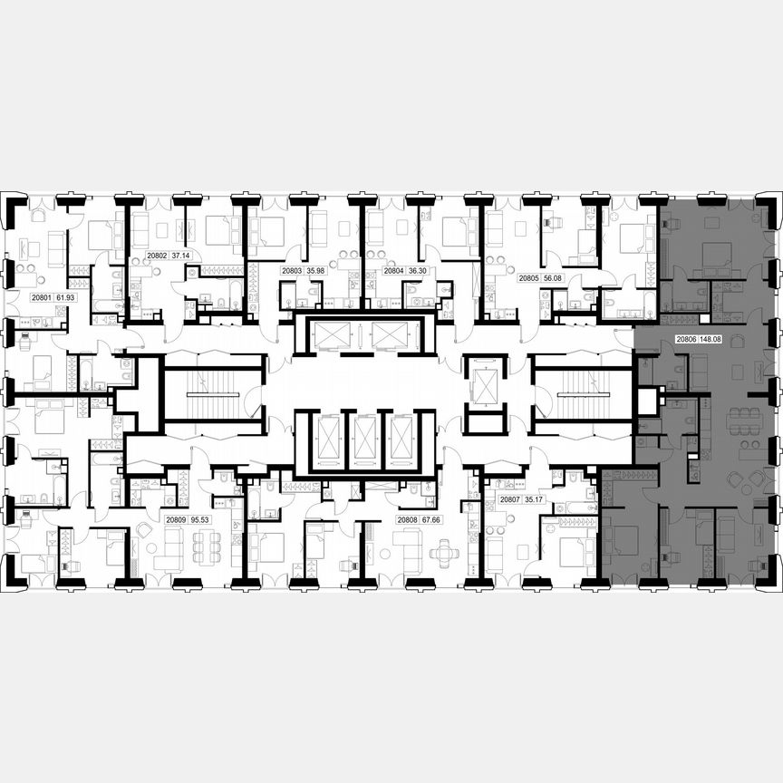 4-к. квартира, 148,1 м², 8/59 эт.