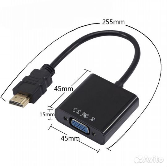 Переходник конвертер hdmi (m) to VGA, Dp to DVI