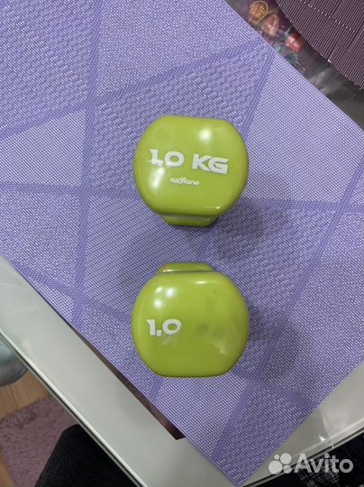 Гантели для фитнеса винил 1 кг