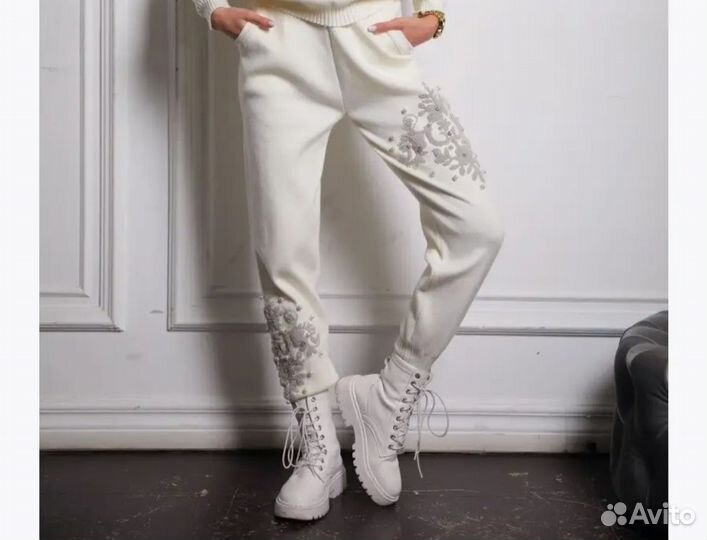 Трикотажные брюки шерсть, кашемир 42-48