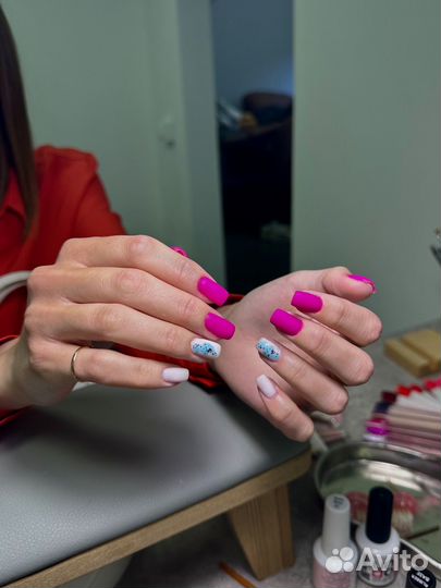 Комбинированный маникюр, гель-лак