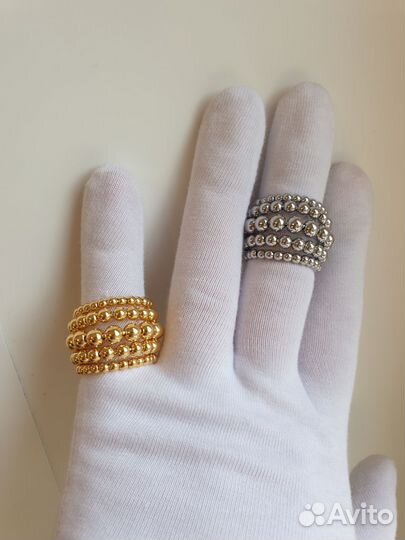 Кольцо с шариками серебристое