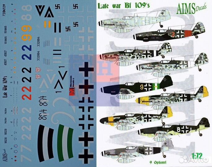 1/72. aims. 72D029. Late war Bf-109's