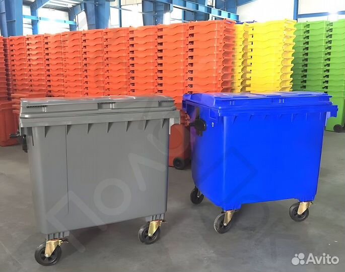 Пластиковый мусорный евроконтейнер 1100л R2103