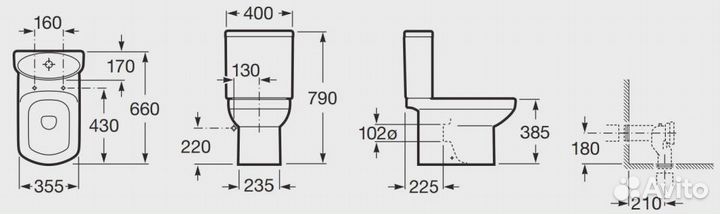 Бачок Roca Dama Senso 341517000