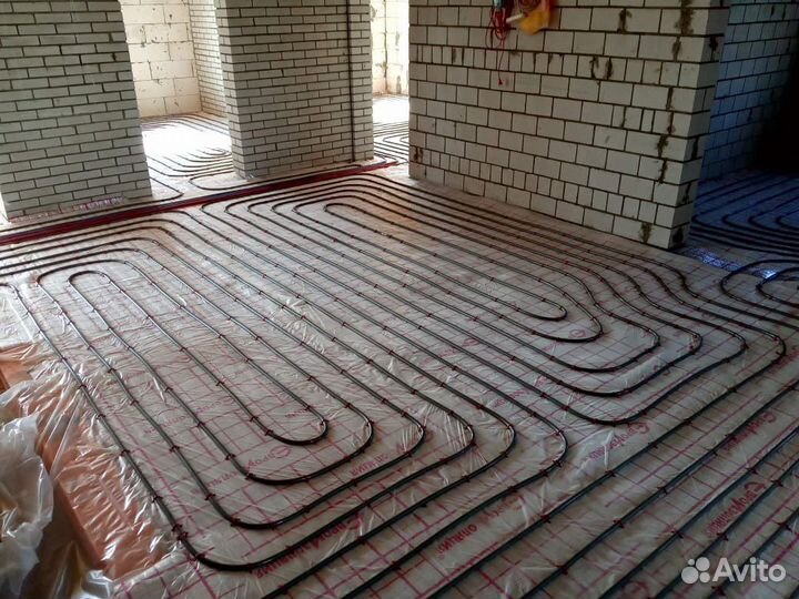 Монтаж системы отопления, установка теплых полов