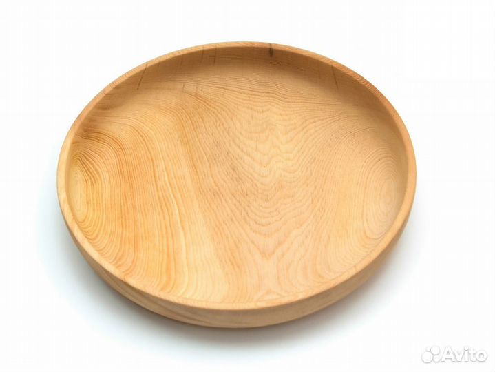 Тарелка деревянная большая D29 H5. Деревянная посу