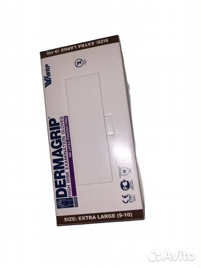 Перчатки латексные Dermagrip High Risk, 300 мм, XL