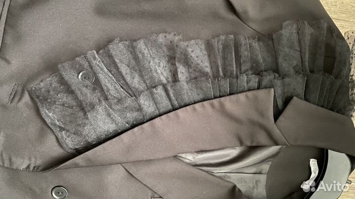 Пиджак женский черный s/m с кружевом