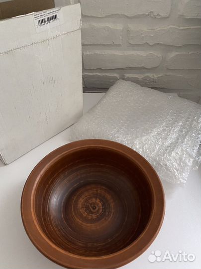 Новый салатник/тарелка из красной глины