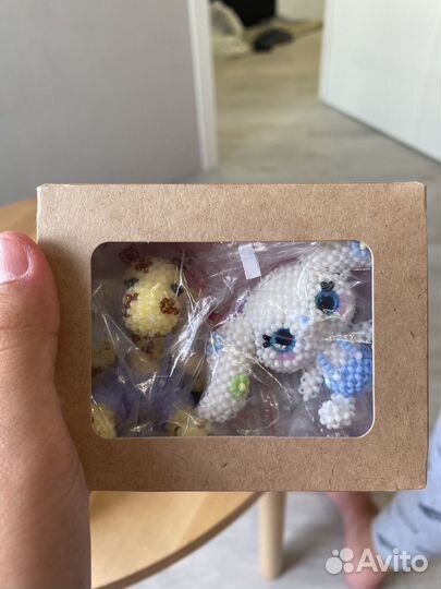 Жирафик + Синаморолл амигуруми из бисера