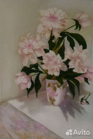 Картина с пионами