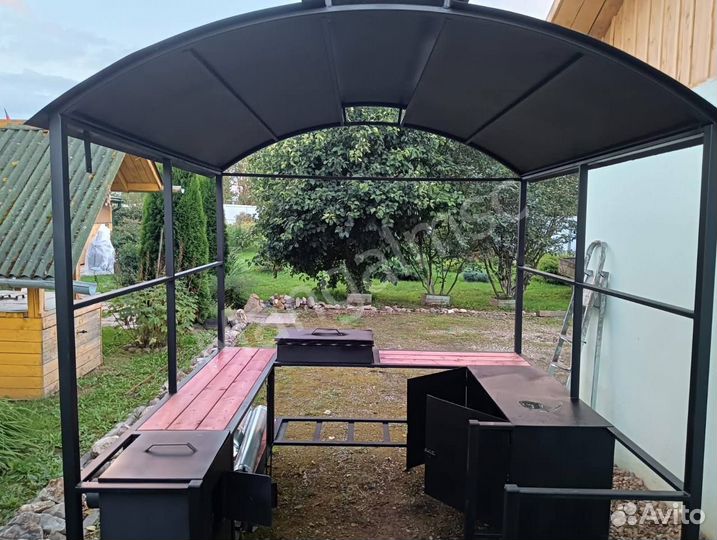 Мангал с печью под казан