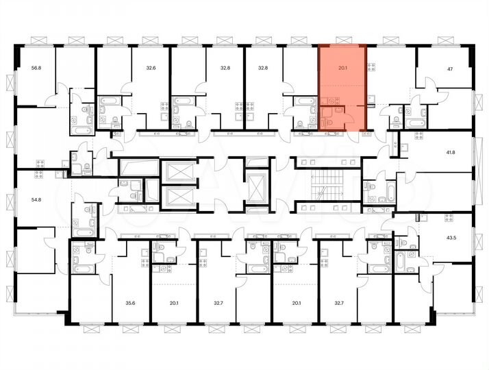 Квартира-студия, 20,1 м², 11/19 эт.
