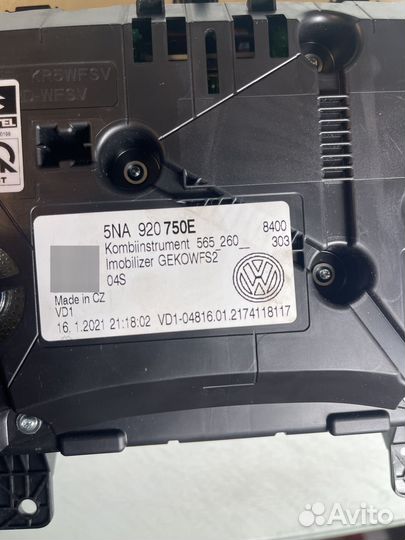 Приборная панель Volkswagen tiguan