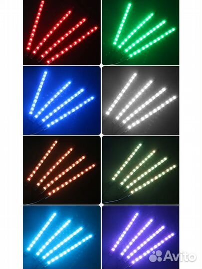 Светодиодная подсветка для ног в авто пульт RGB