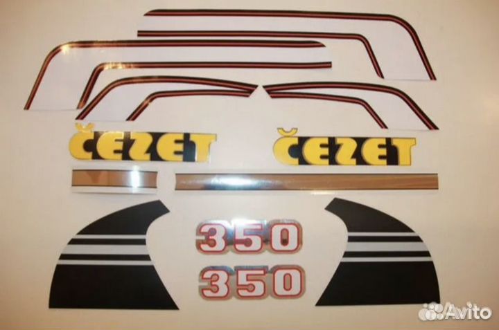 Наклейки мото чезет 472.5 бак и крышки