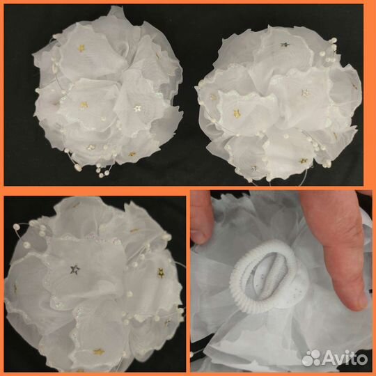 Банты для волос белые