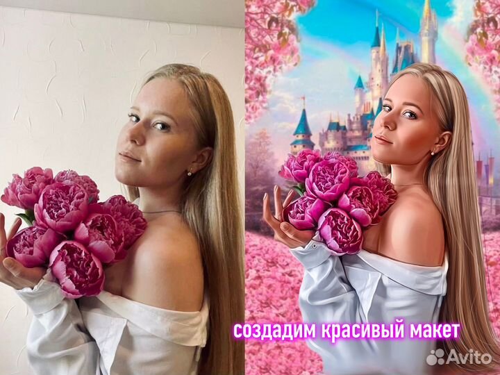 Портрет по фото на холсте на заказ Саратов