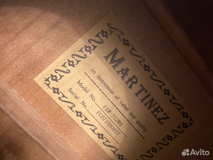 Акустическая гитара martinez FAW-702WH