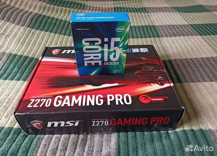 Плата MSI Z270 gaming PRO + Intel Core i5-6600K