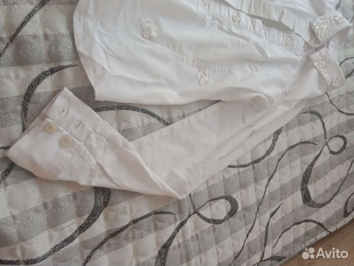 Детская рубашка для девочки 7-8 лет с цветочками