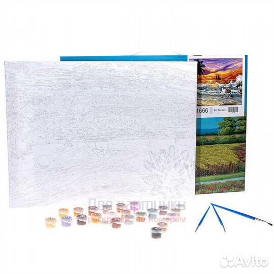 Картина по номерам 40x50 Бабочка и роза на берегу