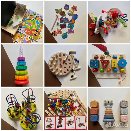 Детские развивающие деревянные игрушки