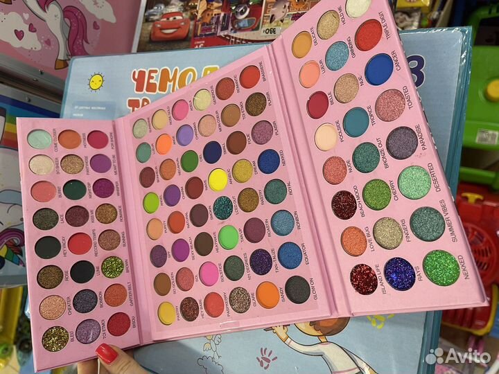 Косметика детская, палетка теней, чемодан сумка