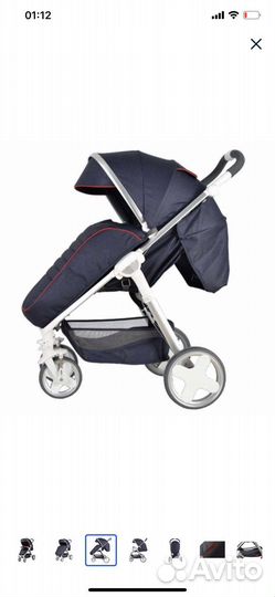 Коляска infiniti teddy склодная джинс синяя