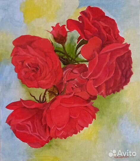 Картина маслом на холсте цветы