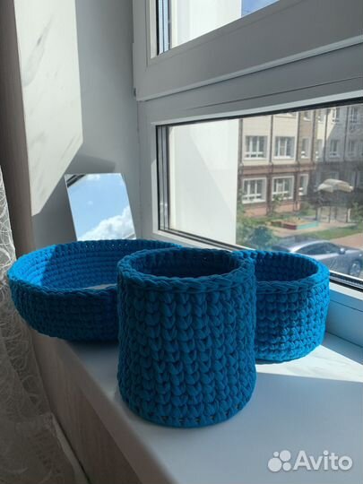 Вызаные корзины ручной работы