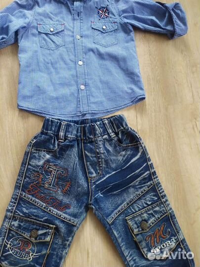 Рубашка и джинсы на мальчика
