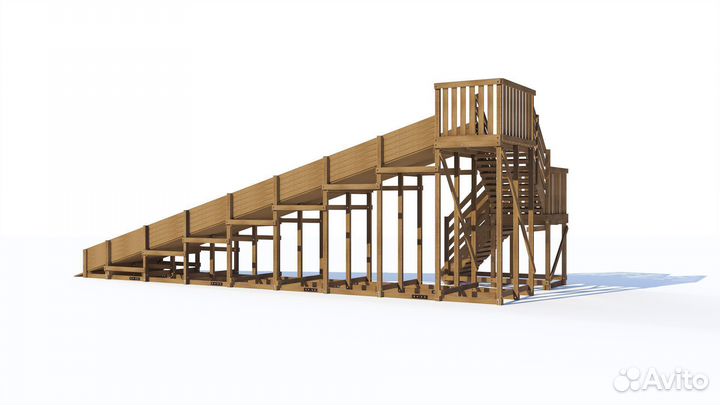 Зимняя деревянная горка swan-3