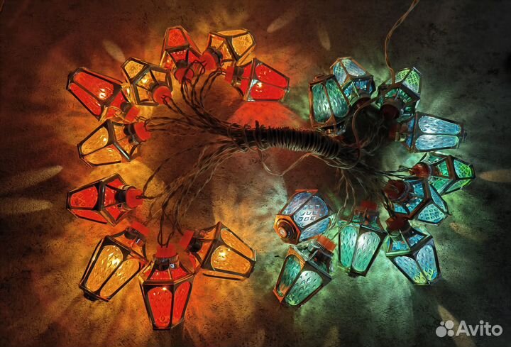 Елочная гирлянда Фонарики Радуга 1 СССР