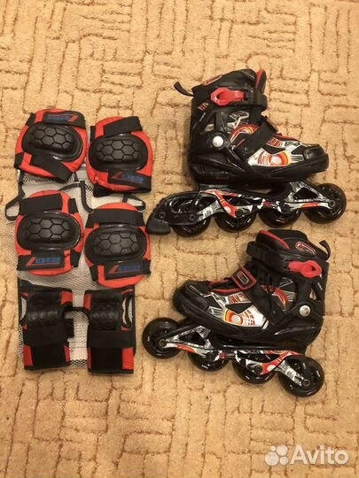 Детские раздвижные роликовые коньки размер: 31-36