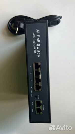 Коммутатор PoE 4 портовый +2