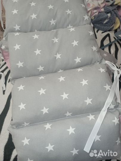 Бортики в детскую кроватку для девочки