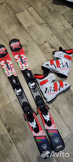 Горнолыжные лыжи (100) с ботинками rossignol 19,5