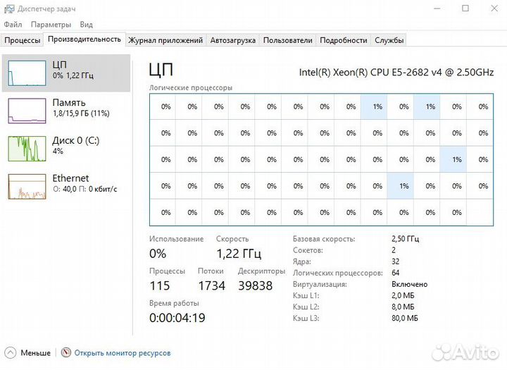 Двухпроцессорный комплект Xeon E5-2682v4