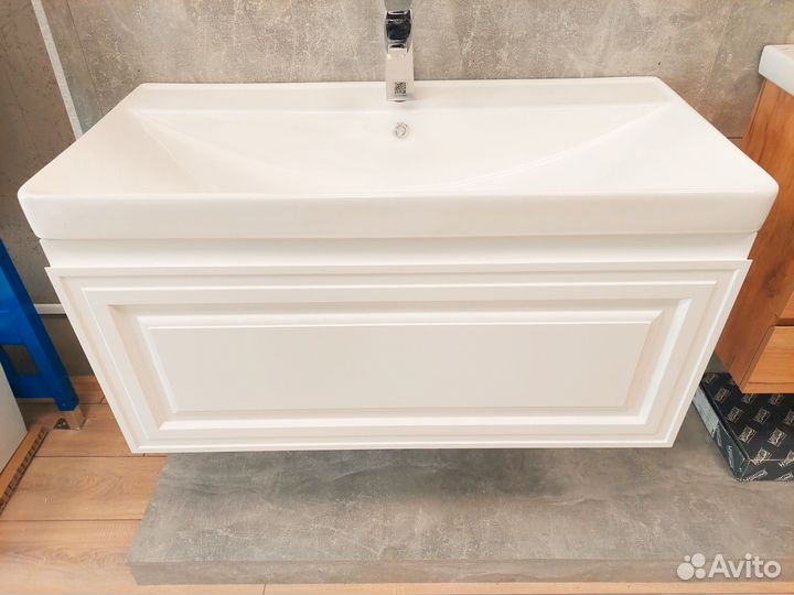 Тумба для ванной с раковиной 80 и 100см эмаль