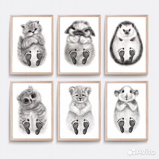 Отпечаток ножек для малыша картина новорожденные