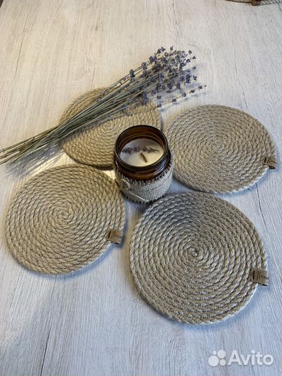 Салфетки подставки из Джута d15