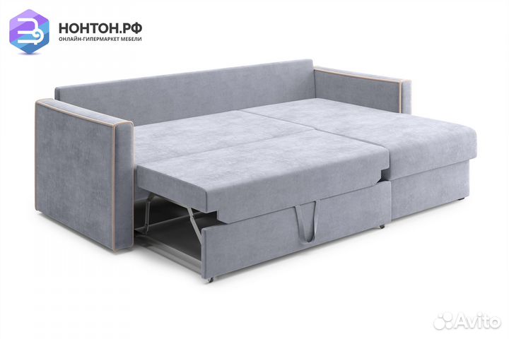 Диван угловой дельфин Леон серый