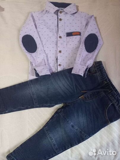 Рубашка и джинсы 86-92 (комплект)