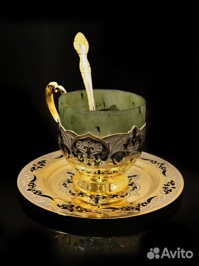 Чайная пара кофейный чайный набор нефрит