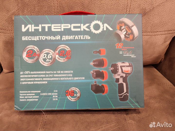 Дрель-шуруповерт Интерскол да-10/12В 36 комбимакс