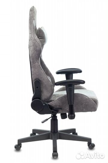 Кресло игровое Бюрократ viking X Fabric серый/серо