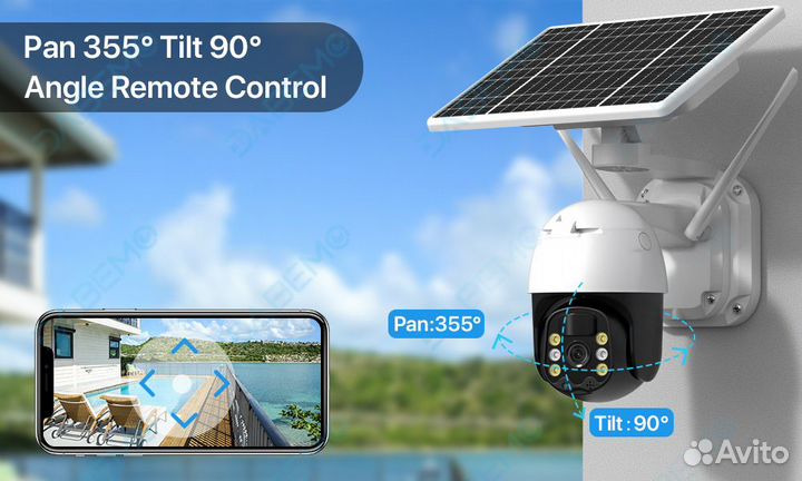 Уличная IP видеокамера Hism 4G, Wi-Fi, акб. бат